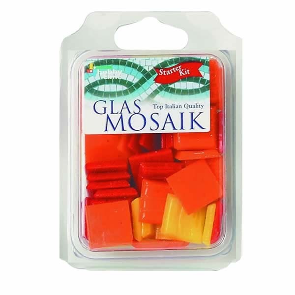 Glasmosaik 2x2, 200g, orange-gelb