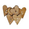 Boutons en bois, coeur 22mm, 6 pcs