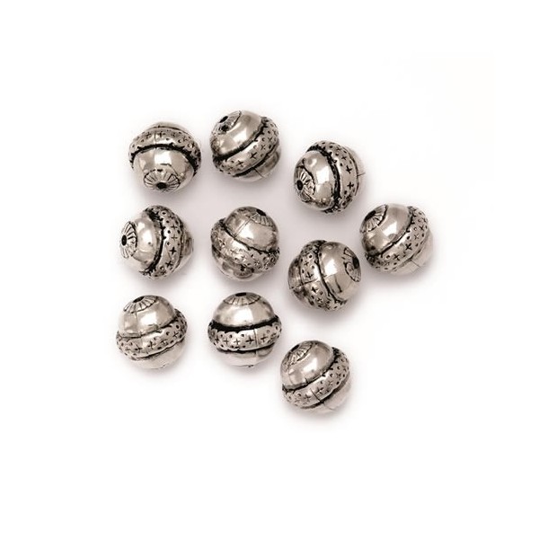 Metal pearls, 16mm, 10 pz
