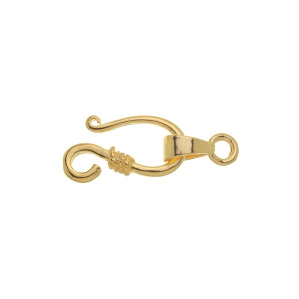 Hook clasp 10x30mm, gold colour