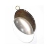 Pendentif ovale 31x19mm + cabochon, couleur bronze