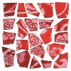 Retro Mosaic, rot/silber