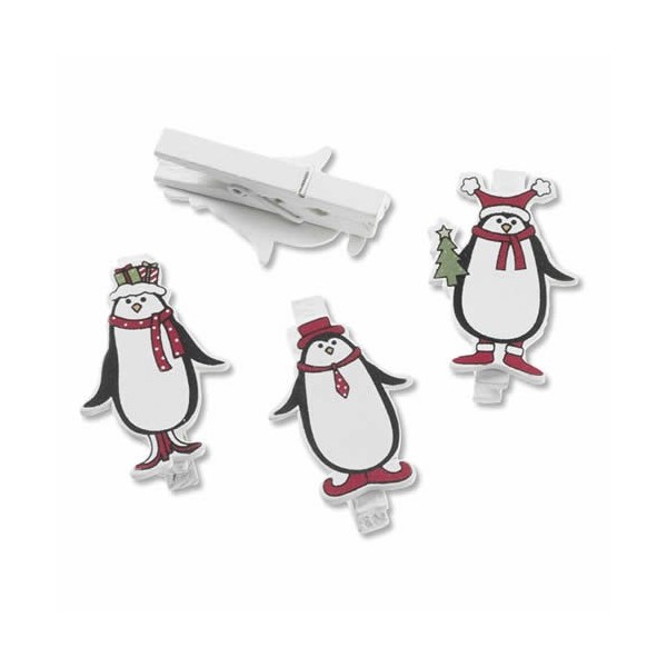 Pincettes Noël, Pinguins, 5cm, 6 pcs