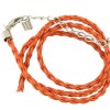 Artificial leather choker with clasp, orange 45cm