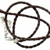 Collar de cuero artificial con cierre, marrón, 45cm