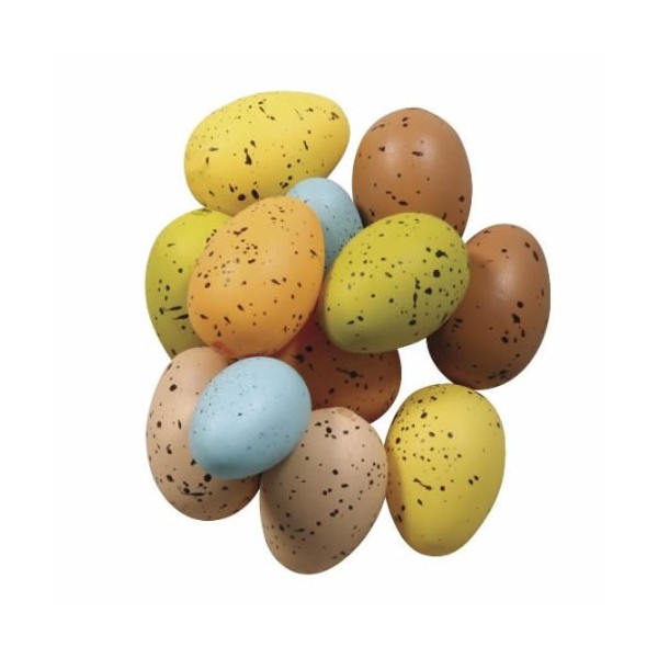 Oeufs colorés, assortis, 12 pcs, 3x2cm