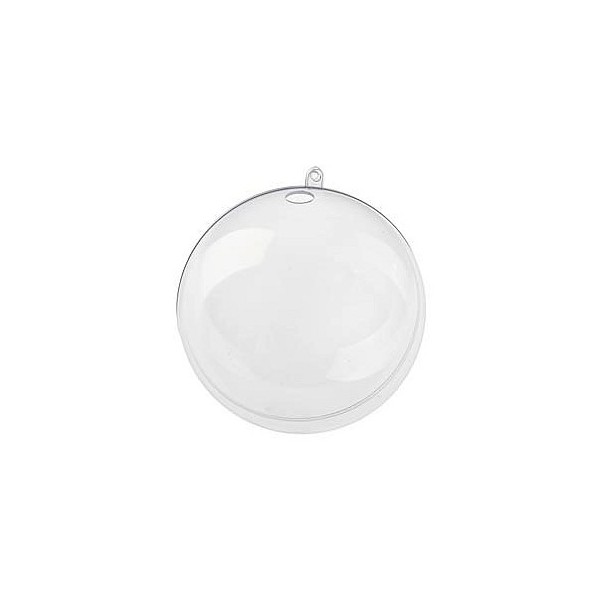 Boule acrylique en deux parties, percée, transparente Ø12cm