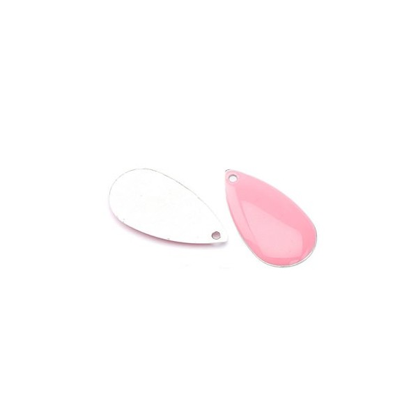 Colgantes esmaltados gota, rosa, 5 pz