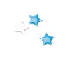 Colgantes esmaltados estrella, azul oceano, 5 pz