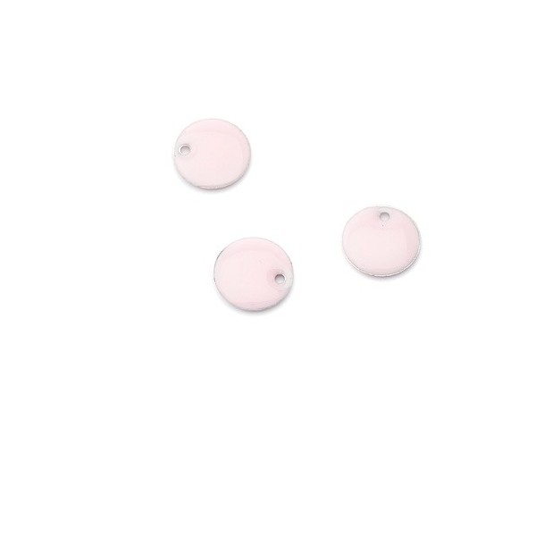 Colgantes esmaltados lentejuela, rosa, 5 pz