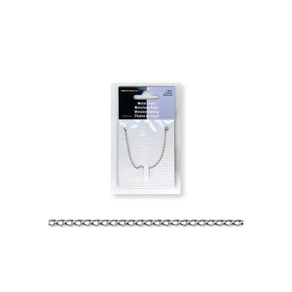 Chain, colour : silver,  1m x 2mm