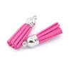 Pompon / gland en suédine 36mm, fuchsia, 2 pcs