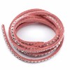 Suedine Cord mit silber Niete, 3mm/1m, rosa