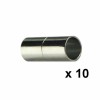 Lot de 10 fermoirs magnétiques tube Ø6.5mm