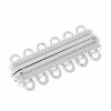 Multi-strand magnetic clasp, 6 eyelets, 33x14mm, 1 pce