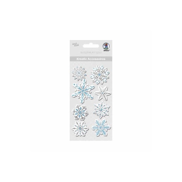 Ursus Kreativ - Snowflakes silver/blue, 8 pcs