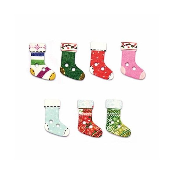 Boutons Noël, bottes, 8 pcs