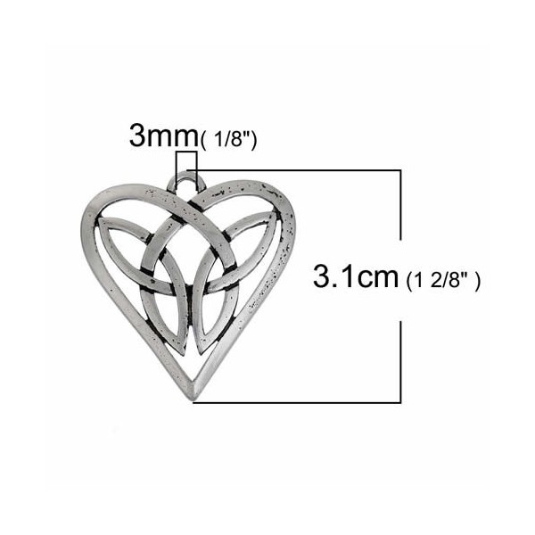 Anhänger Keltischer Knoten Herz, 31x29mm, 1 Stk