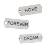 Colgantes palabras Hope / Dream / Forever, 6 pz