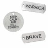 Colgantes palabras Brave / Warrior / Keep Calm, 10 pz