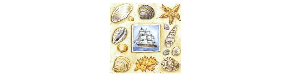Serviettes motifs marins